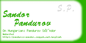 sandor pandurov business card